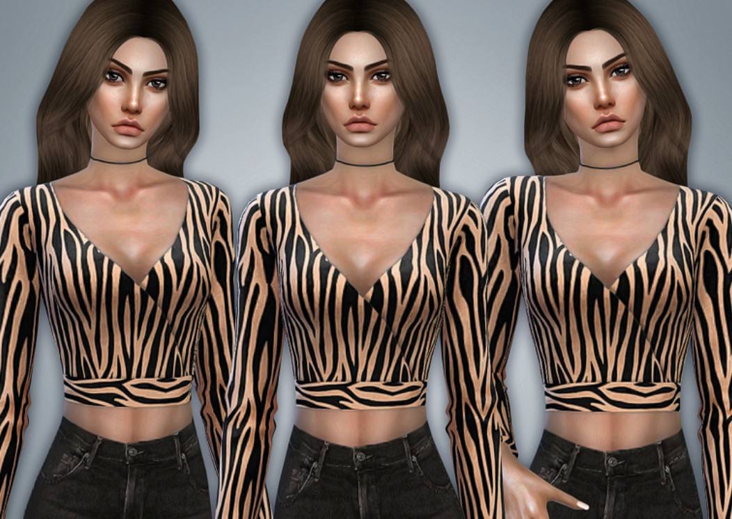 Black Lily — Zebra Print Top