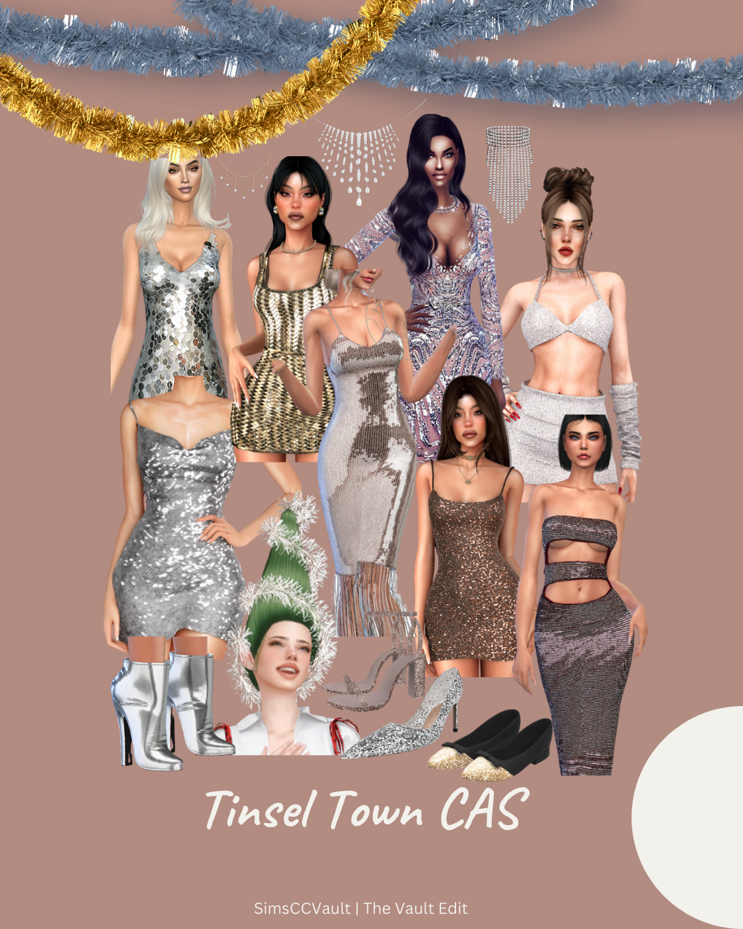 Sims 4 CC Tinsel Town CAS