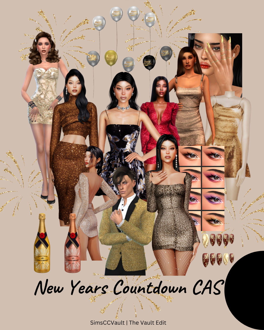 Sims 4 CC New Years Countdown CAS