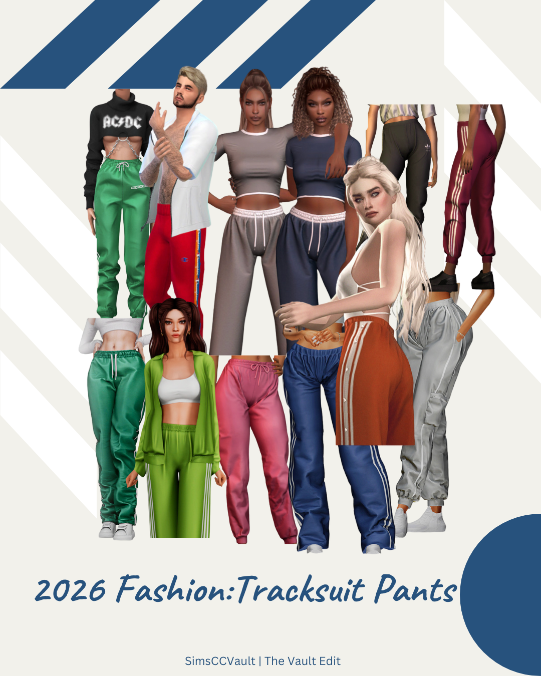 Sims 4 CC 2026 Fashion Tracksuit Pants