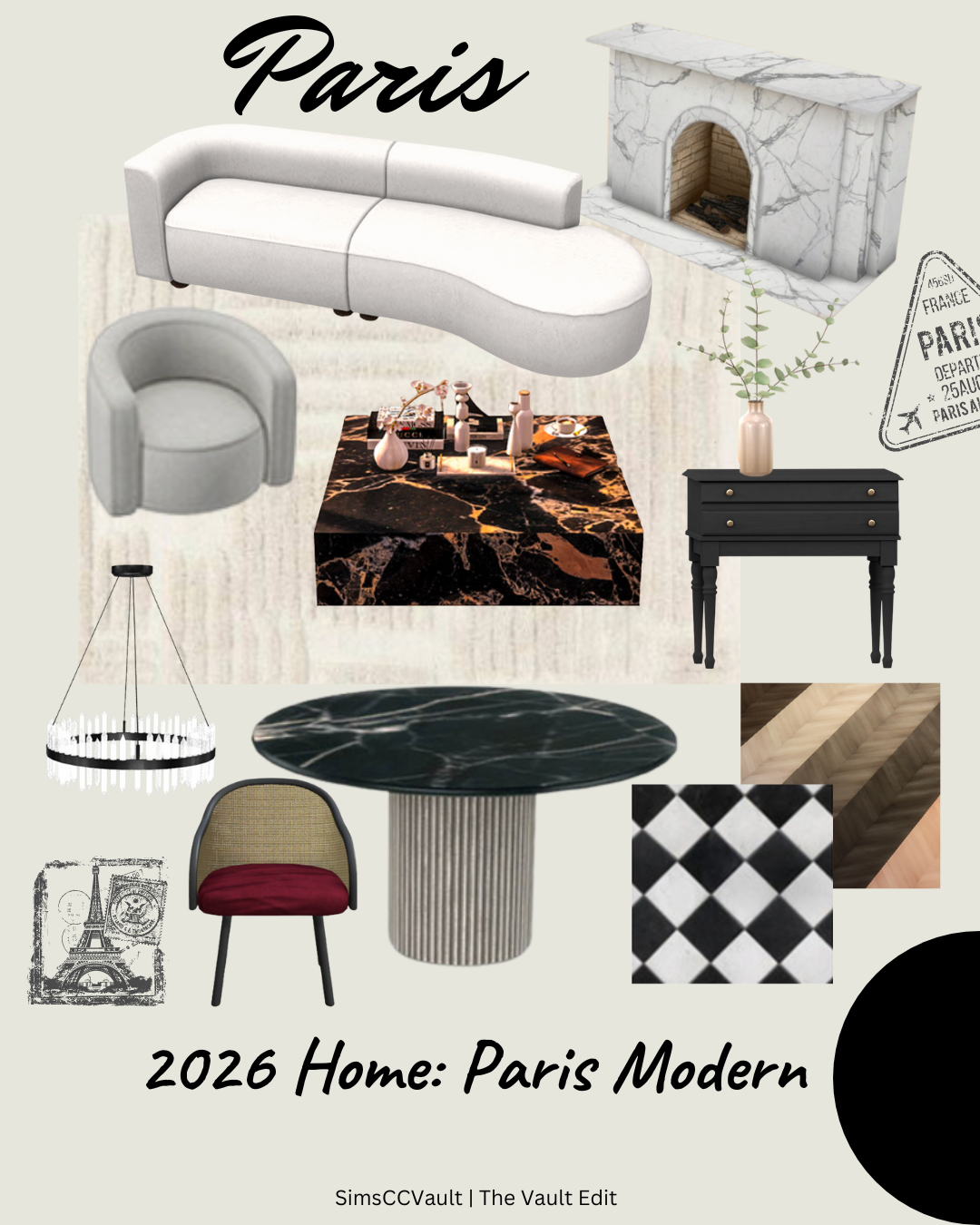 Sims 4 CC 2026 Home Paris Modern