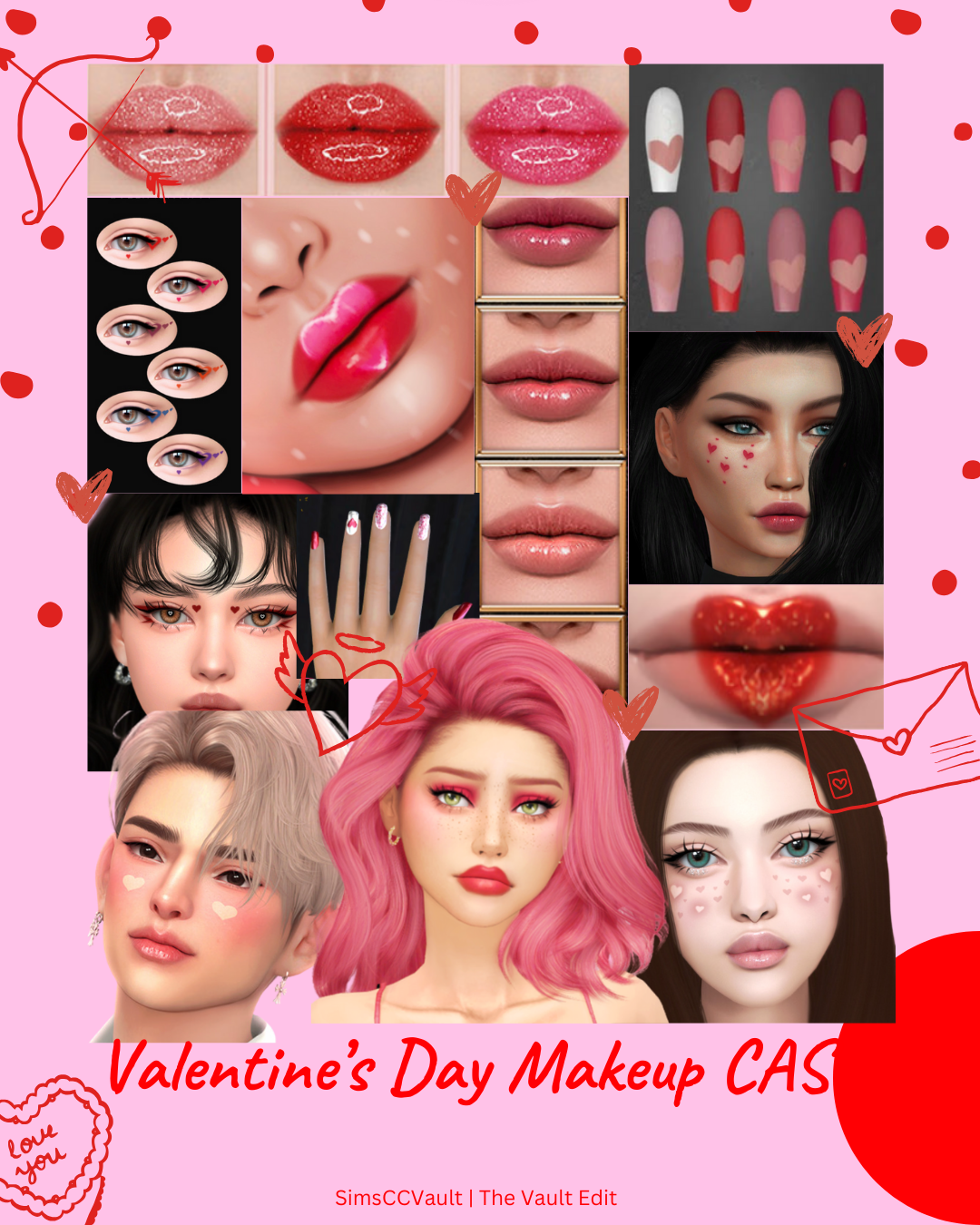 Sims 4 CC Valentine's Day Makeup CAS