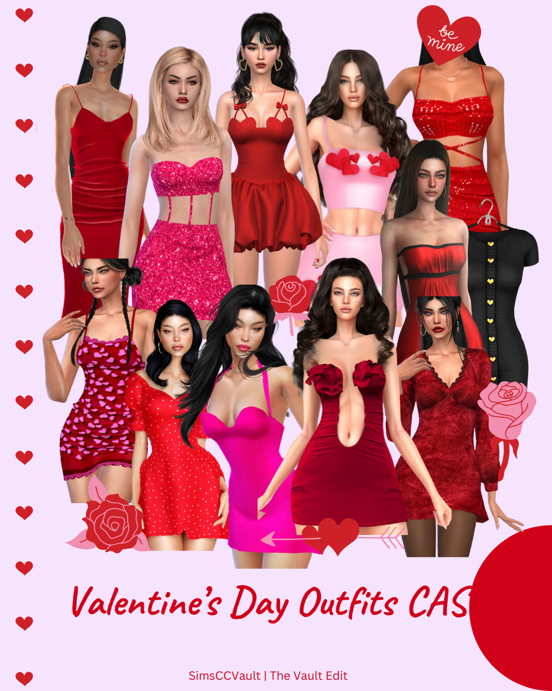 Sims 4 CC Valentine's Day Outfits CAS