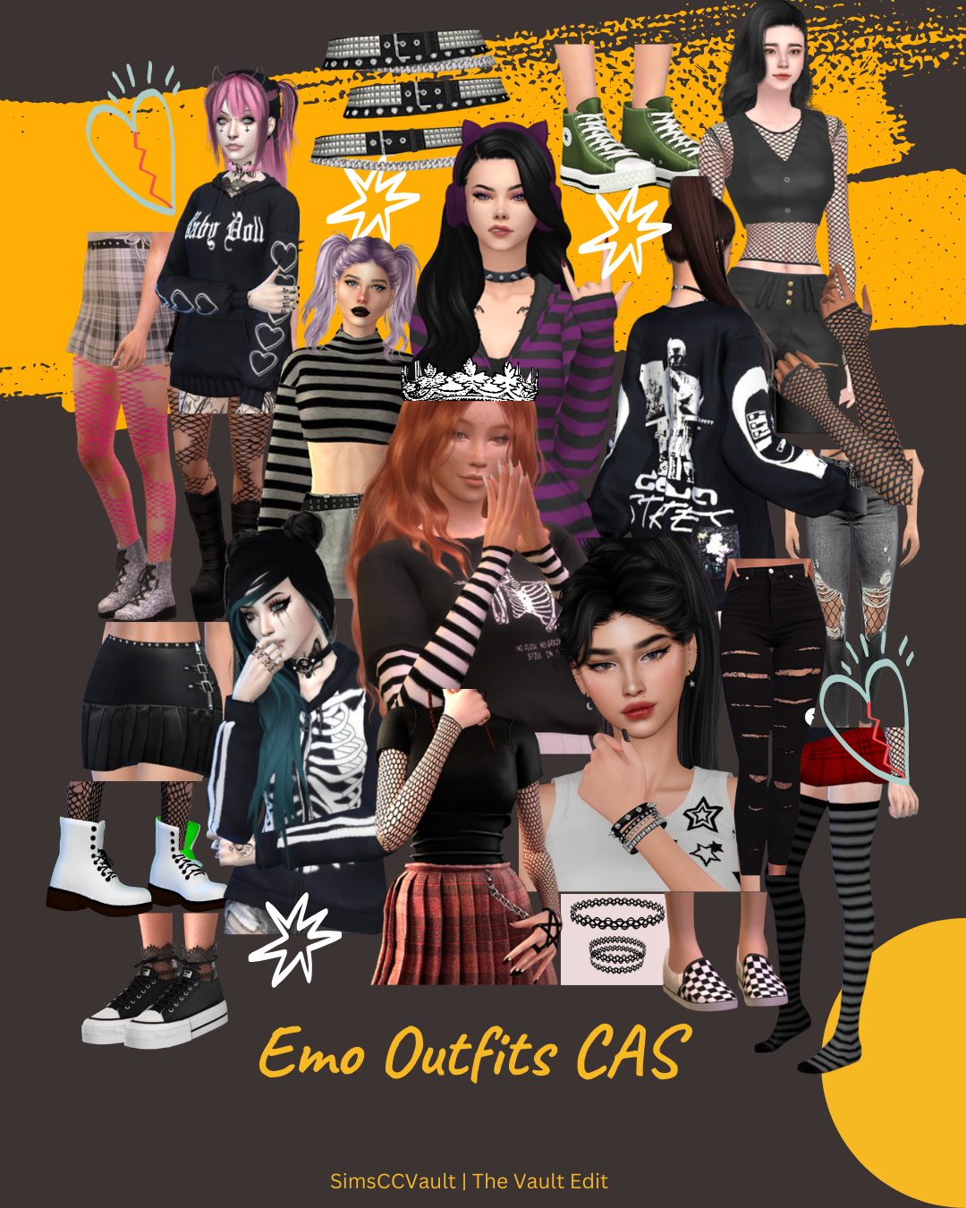 Sims 4 CC Emo Outfits CAS