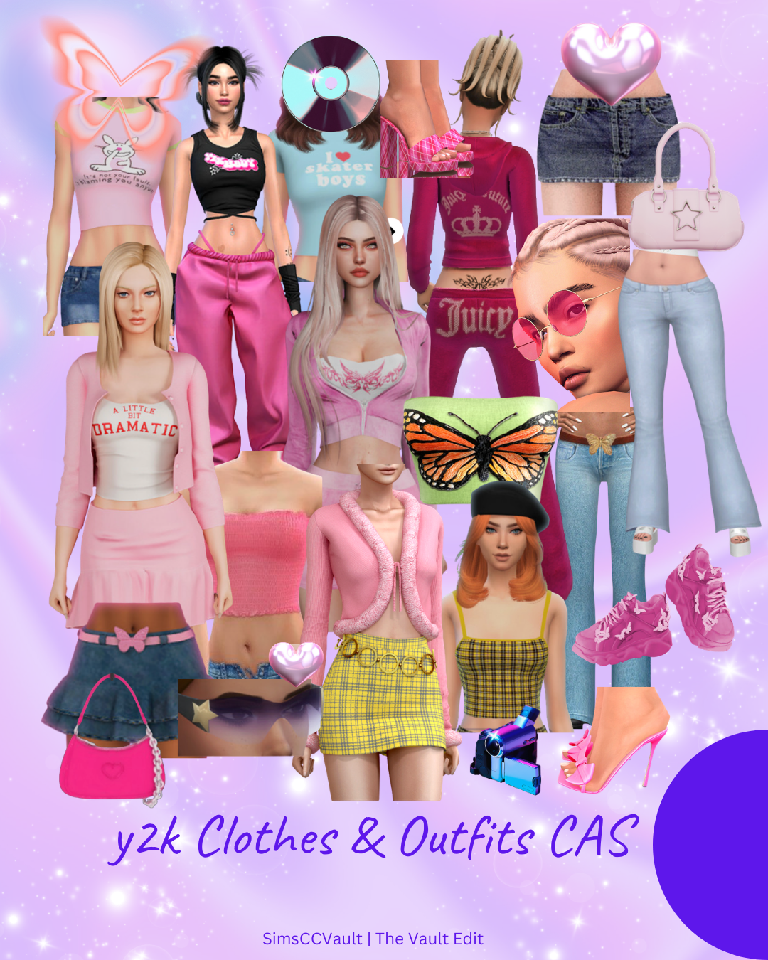 Sims 4 CC Y2K Clothes & Outfits CAS