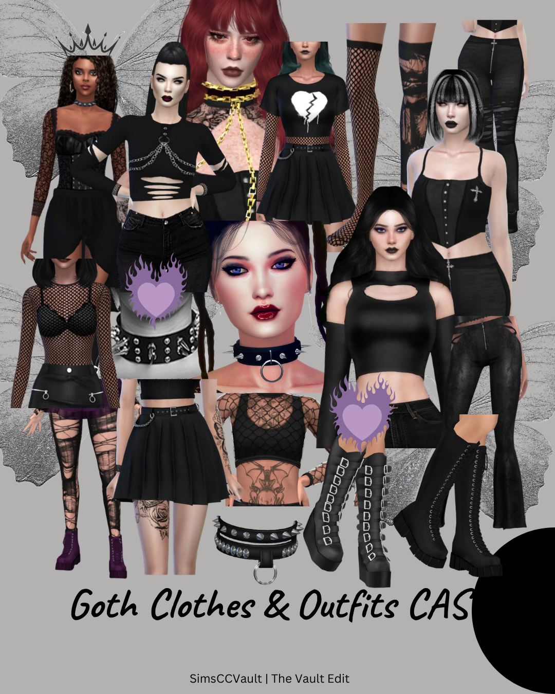 Sims 4 CC Goth Clothes & Outfits CAS