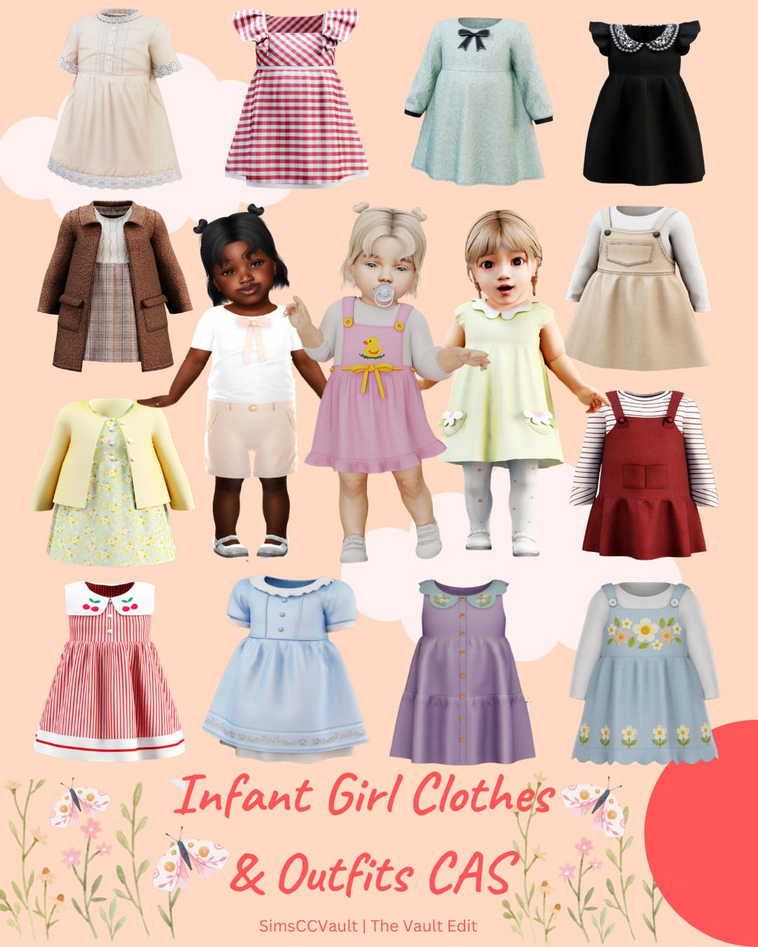 Sims 4 CC Girl Infant Clothes & Outfits CAS