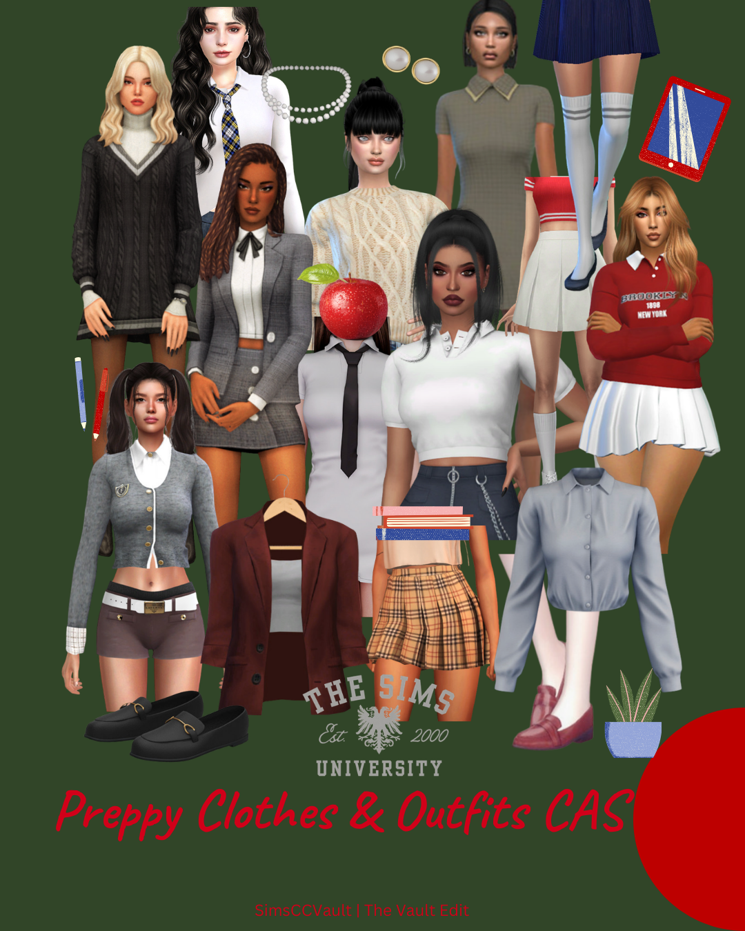 Sims 4 CC Preppy Clothes & Outfits CAS