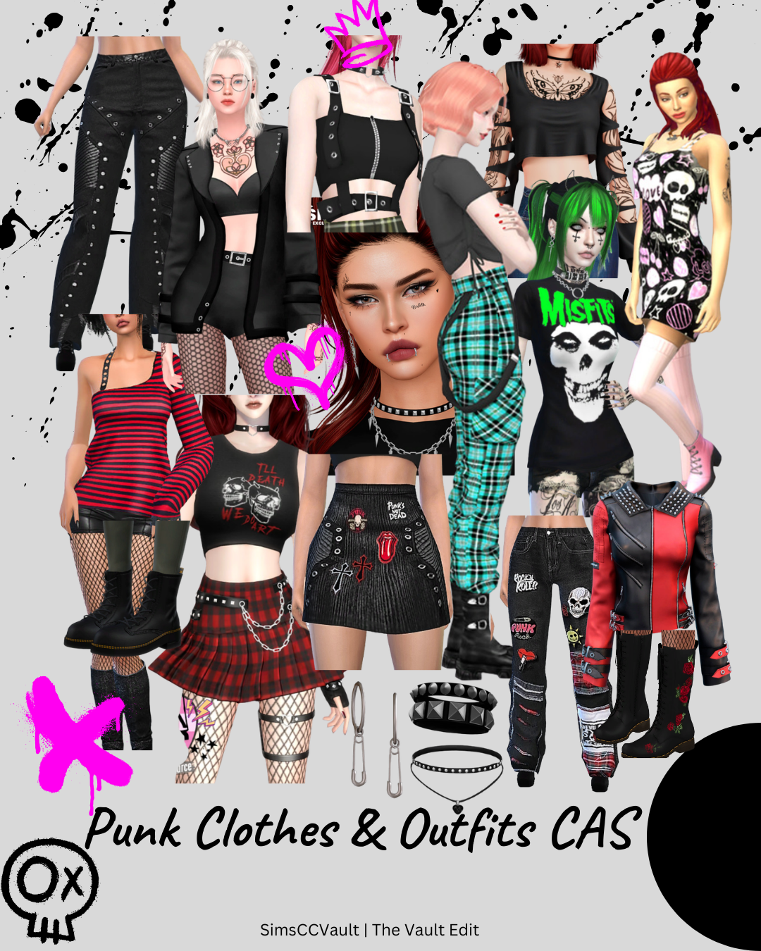 Sims 4 CC Punk Clothes & Outfits CAS