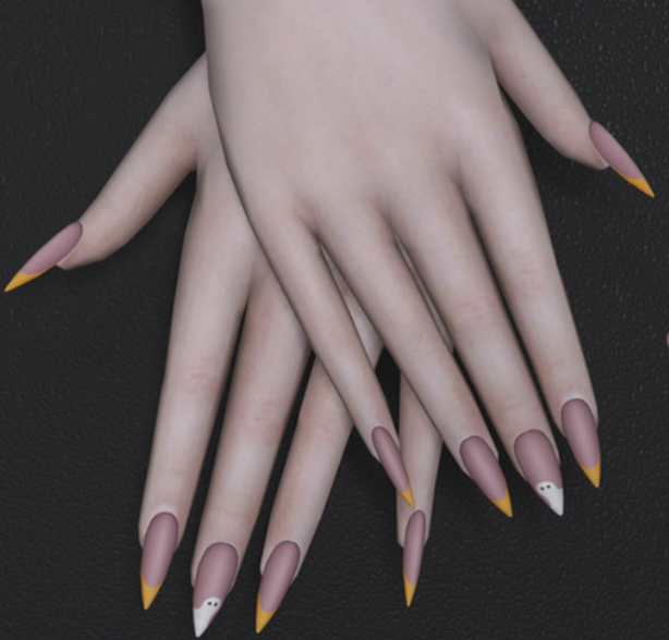 Halloween Movie Night Ghost Nails