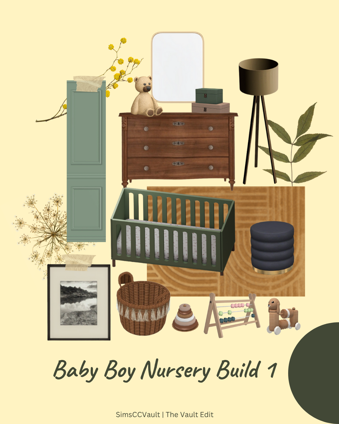 Sims 4 CC Baby Boy Nursery Build 1